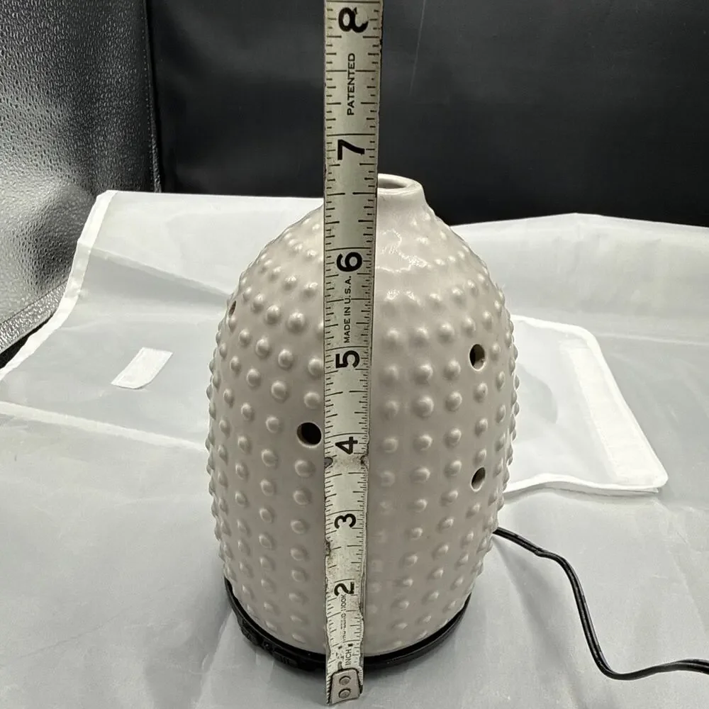 Candle Warmers Airome Gray Hobnail Ceramic Essential Oil Diffuser 6.5”